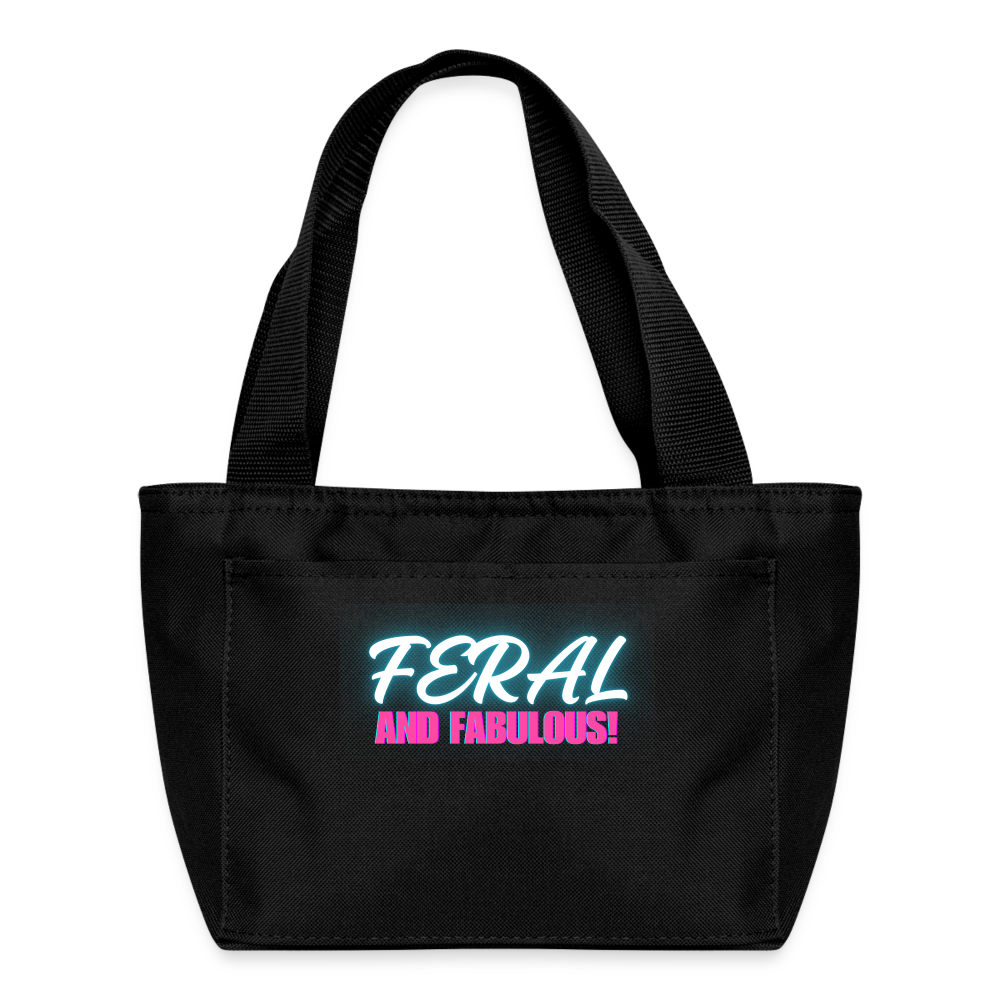 FERAL AND FABULOUS Recycled Insulated Lunch Bag - black