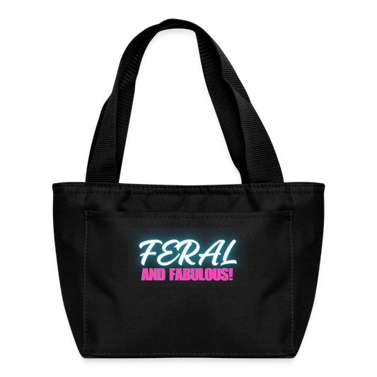 FERAL AND FABULOUS Recycled Insulated Lunch Bag - black