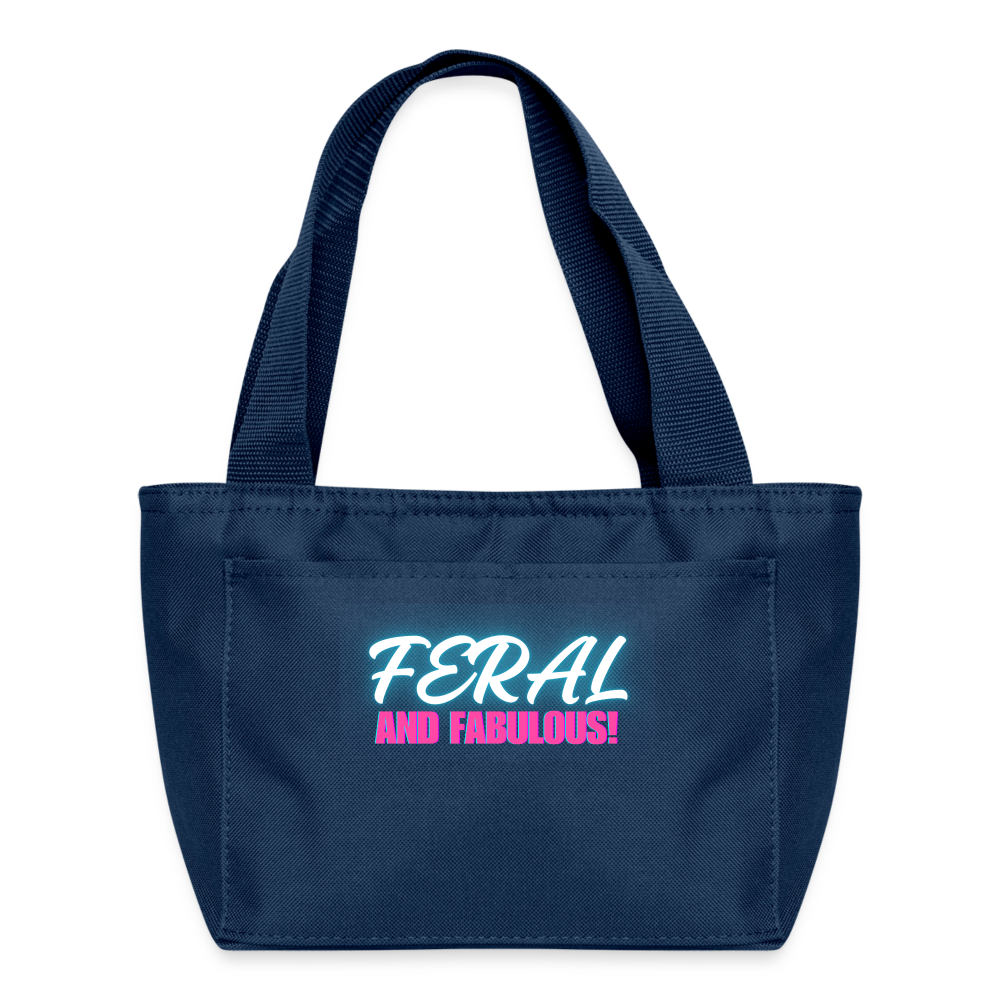 FERAL AND FABULOUS Recycled Insulated Lunch Bag - navy