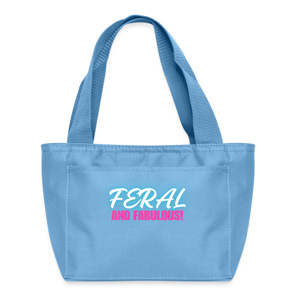 FERAL AND FABULOUS Recycled Insulated Lunch Bag - light blue