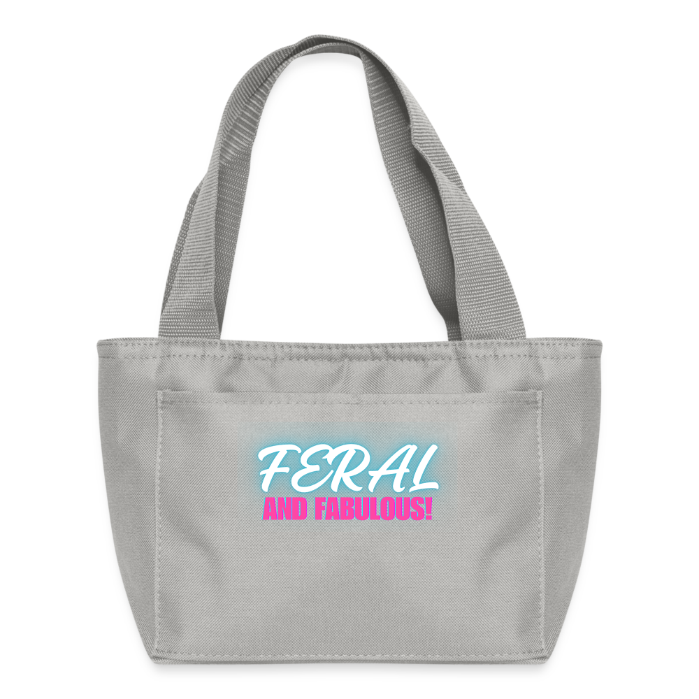 FERAL AND FABULOUS Recycled Insulated Lunch Bag - light gray