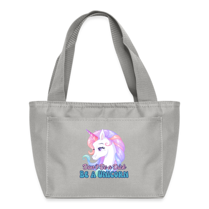 BE A UNICORN Recycled Insulated Lunch Bag - light gray