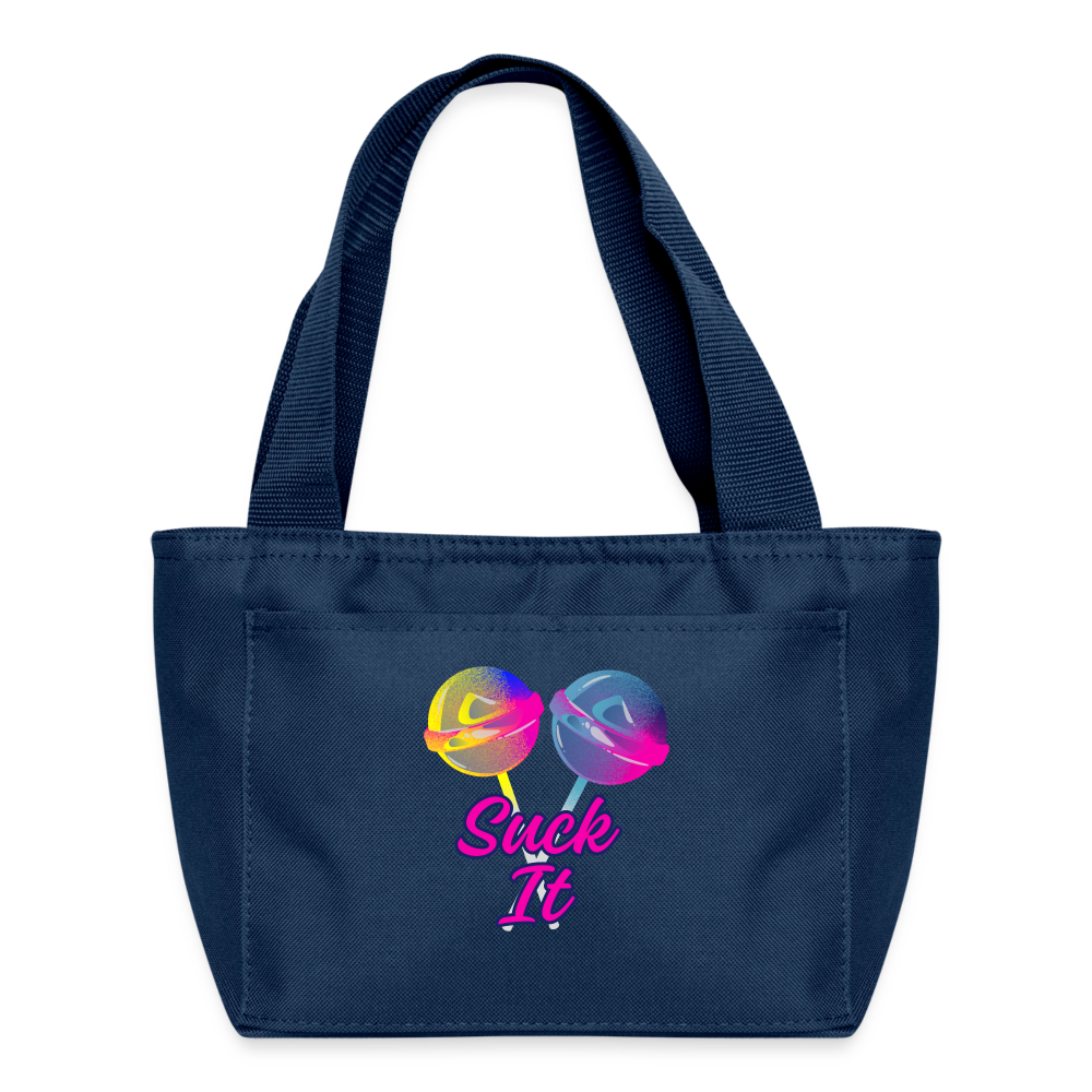 SUCK IT Recycled Insulated Lunch Bag - navy