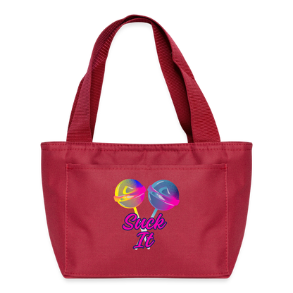 SUCK IT Recycled Insulated Lunch Bag - red