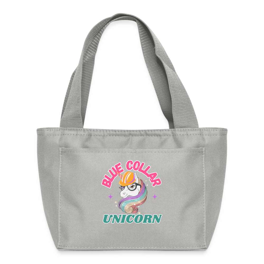 BLUE COLLAR UNICORN Recycled Insulated Lunch Bag - light gray