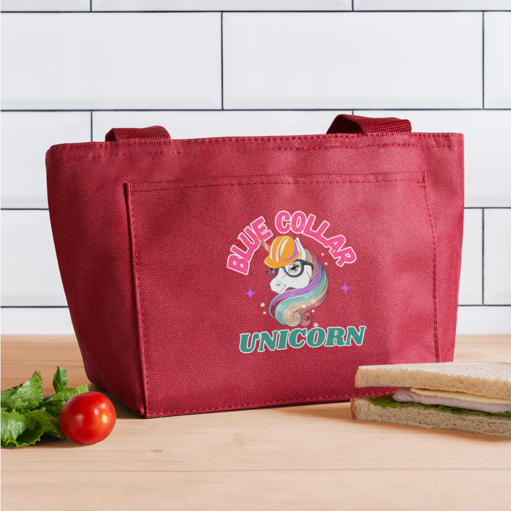 BLUE COLLAR UNICORN Recycled Insulated Lunch Bag - red