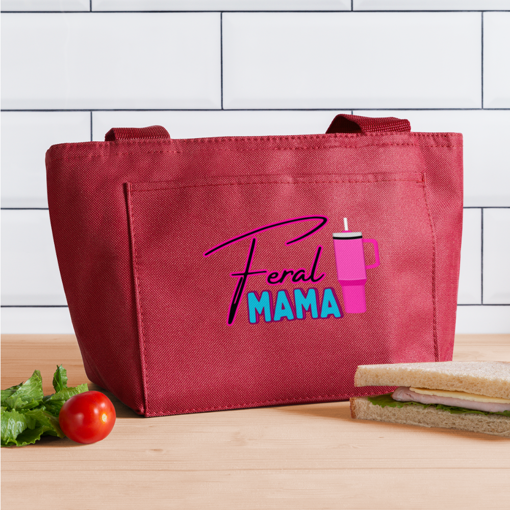 FERAL MAMA Recycled Insulated Lunch Bag - red