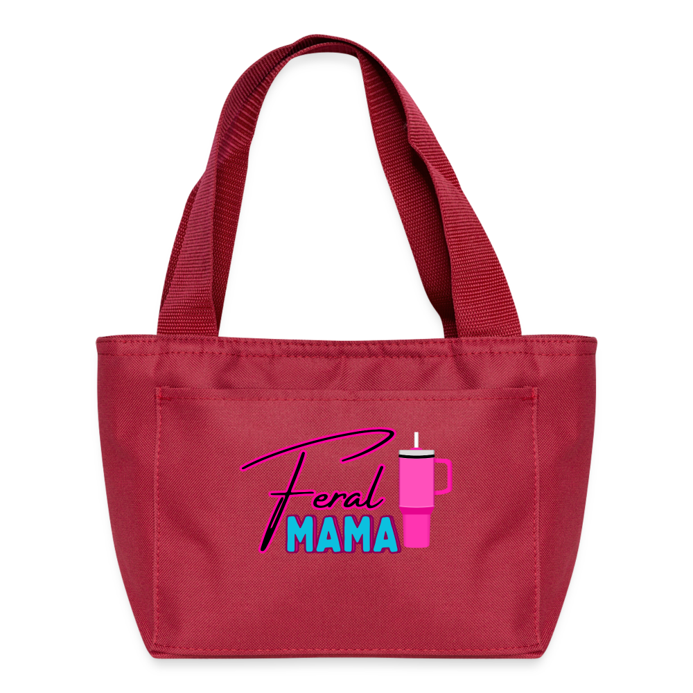 FERAL MAMA Recycled Insulated Lunch Bag - red