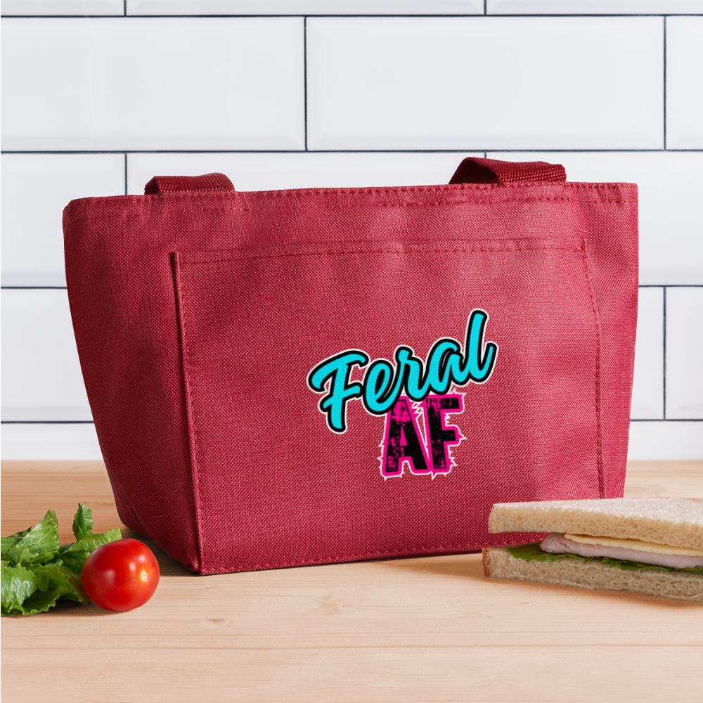 FERAL AF Recycled Insulated Lunch Bag - red