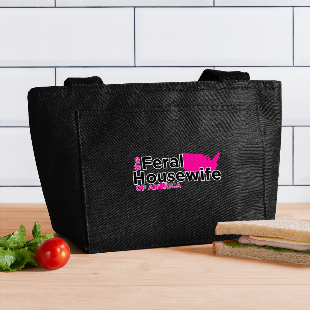 FERAL HOUSEWIFE Recycled Insulated Lunch Bag - black