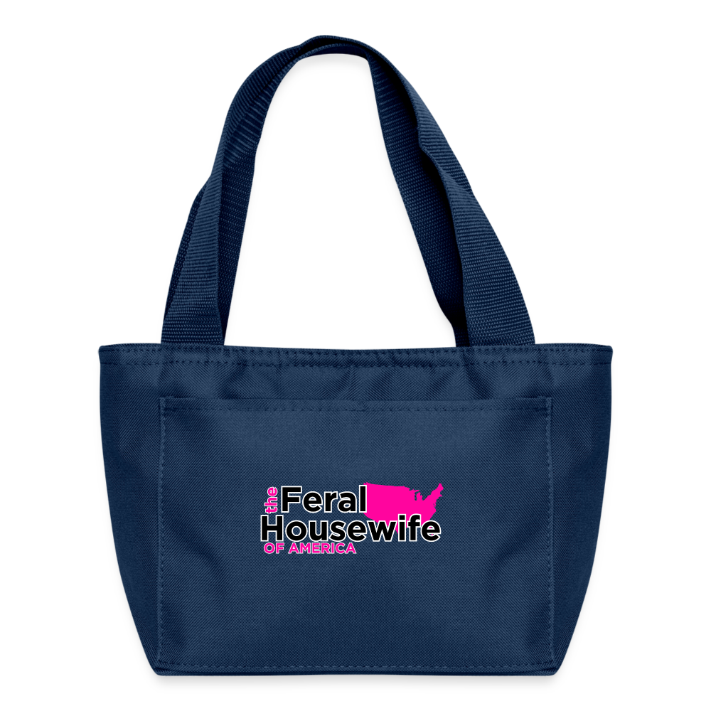 FERAL HOUSEWIFE Recycled Insulated Lunch Bag - navy