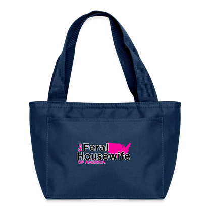 FERAL HOUSEWIFE Recycled Insulated Lunch Bag - navy