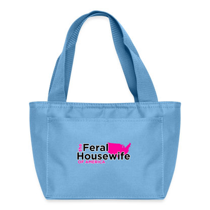 FERAL HOUSEWIFE Recycled Insulated Lunch Bag - light blue