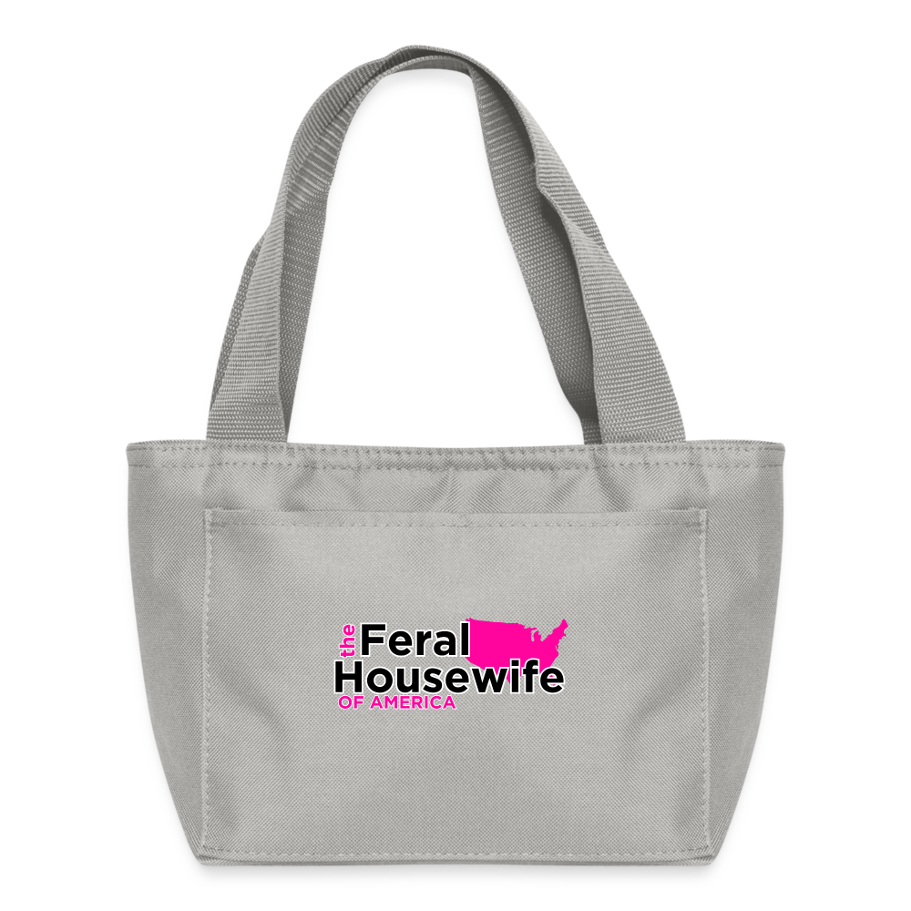 FERAL HOUSEWIFE Recycled Insulated Lunch Bag - light gray