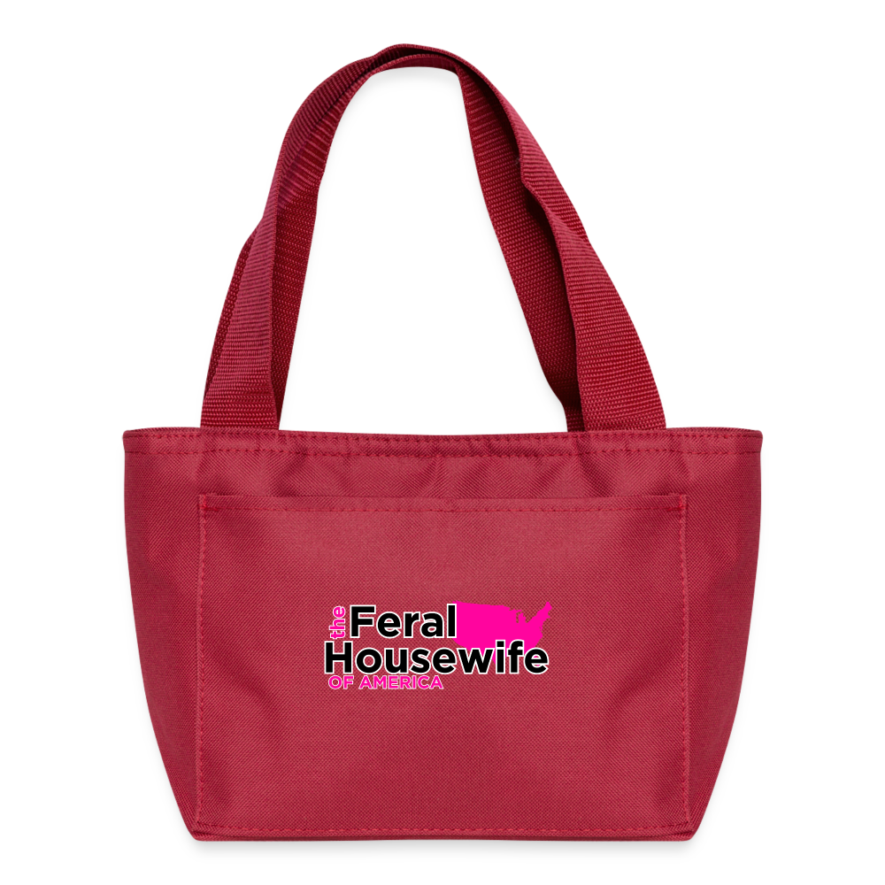 FERAL HOUSEWIFE Recycled Insulated Lunch Bag - red