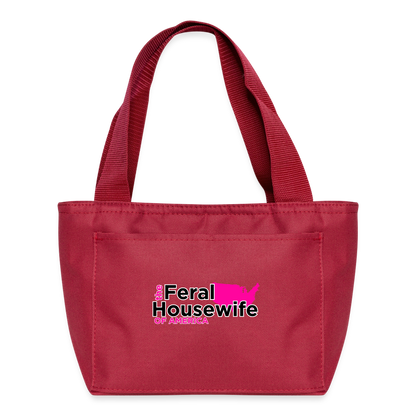 FERAL HOUSEWIFE Recycled Insulated Lunch Bag - red