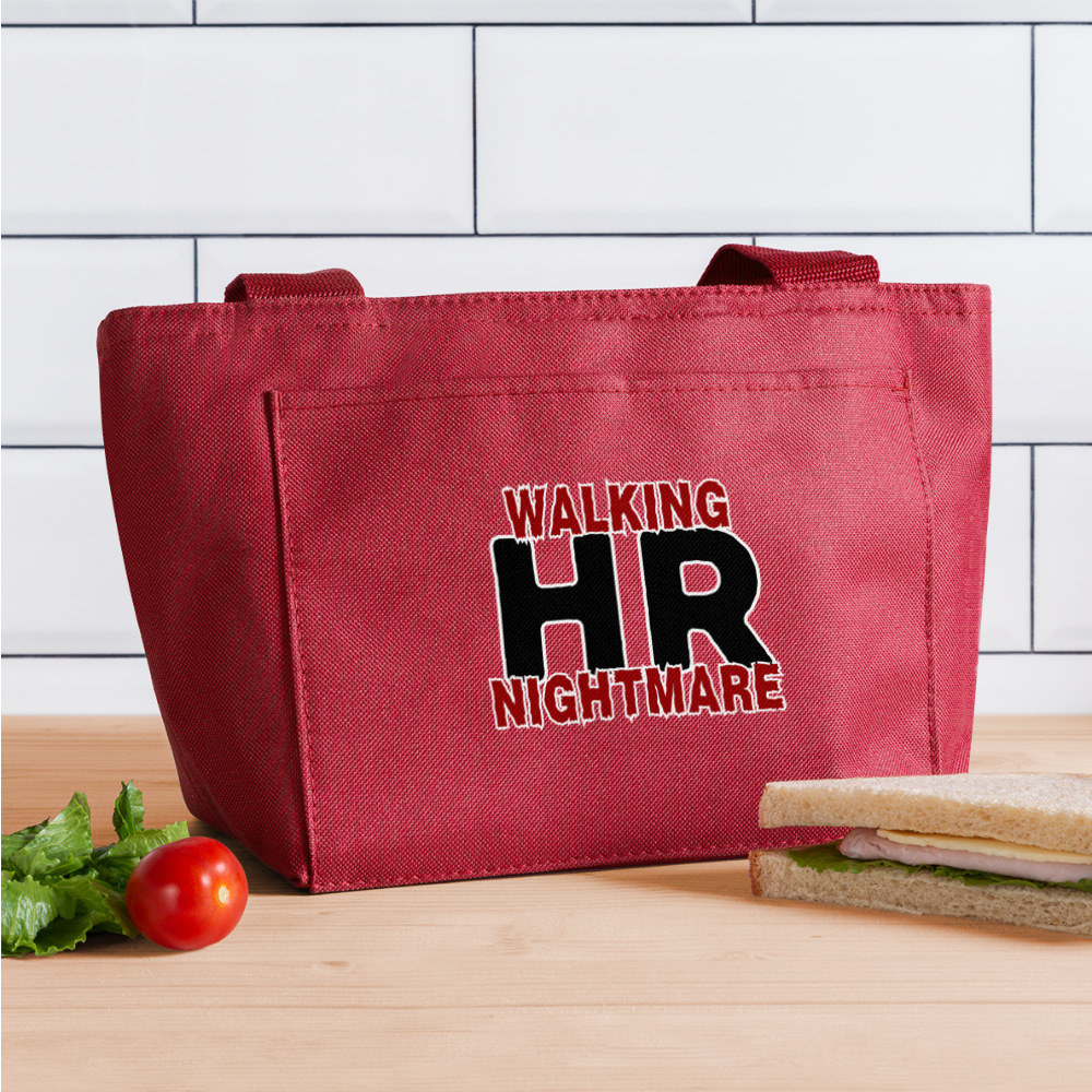 WALKING HR NIGHTMARE Recycled Insulated Lunch Bag - red