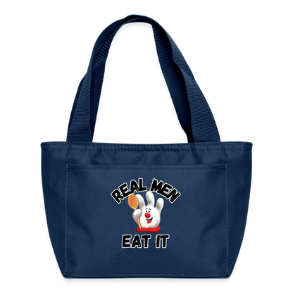 REAL MEN EAT IT Recycled Insulated Lunch Bag - navy