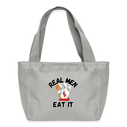 REAL MEN EAT IT Recycled Insulated Lunch Bag - light gray