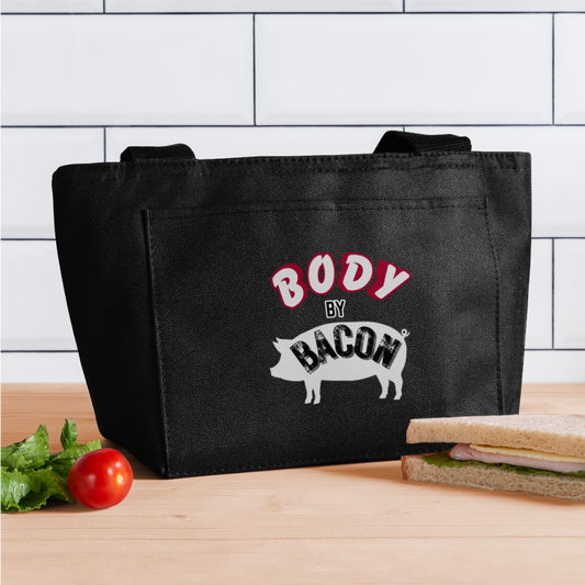 BODY BY BACON Recycled Insulated Lunch Bag - black