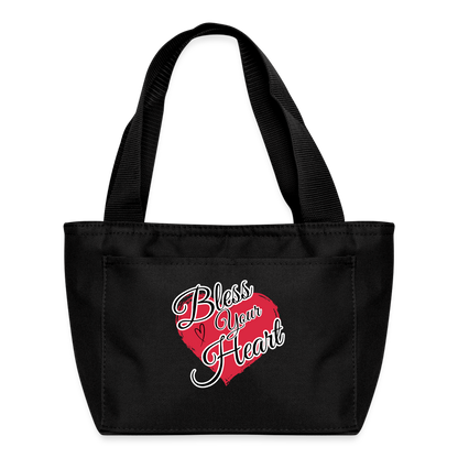 BLESS YOUR HEART Recycled Insulated Lunch Bag - black