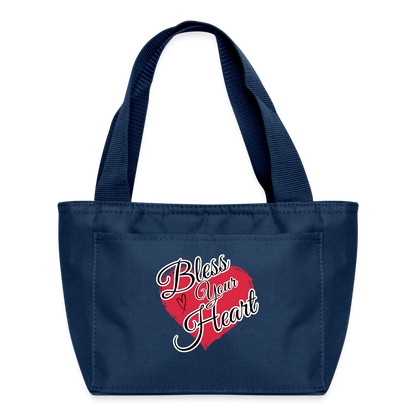 BLESS YOUR HEART Recycled Insulated Lunch Bag - navy