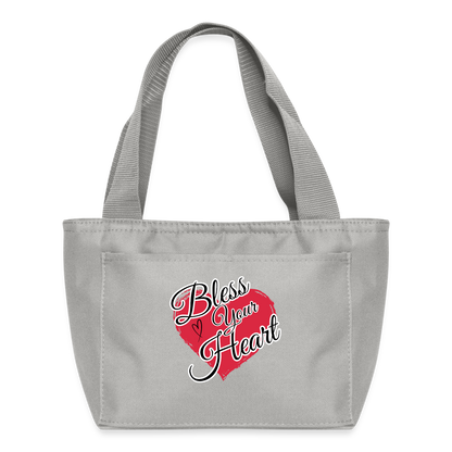 BLESS YOUR HEART Recycled Insulated Lunch Bag - light gray