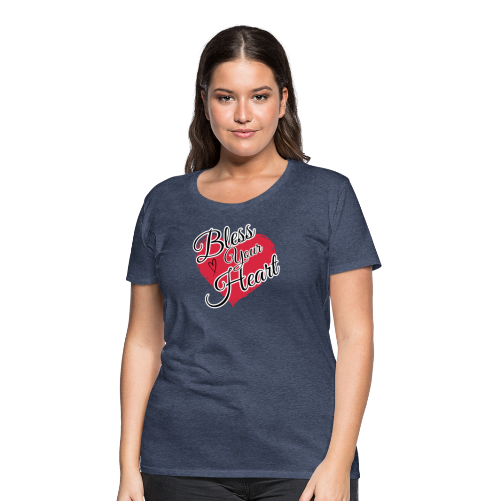 BLESS YOUR HEART Women’s Premium T-Shirt - heather blue