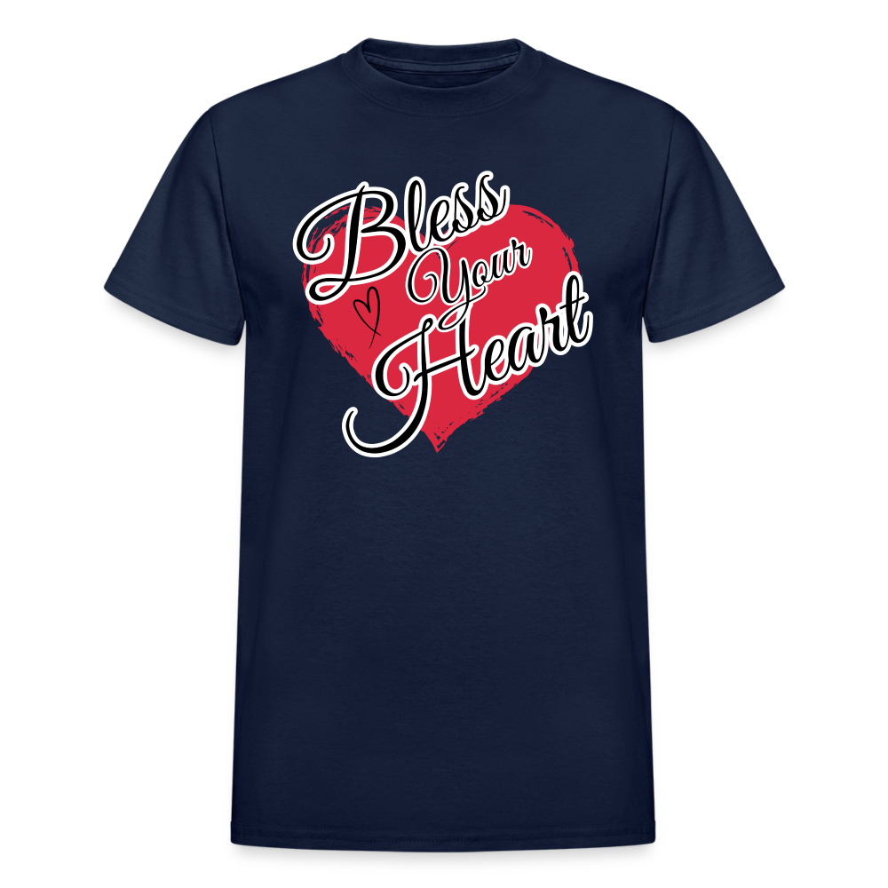 BLESS YOUR HEART Gildan Ultra Cotton Adult T-Shirt - navy