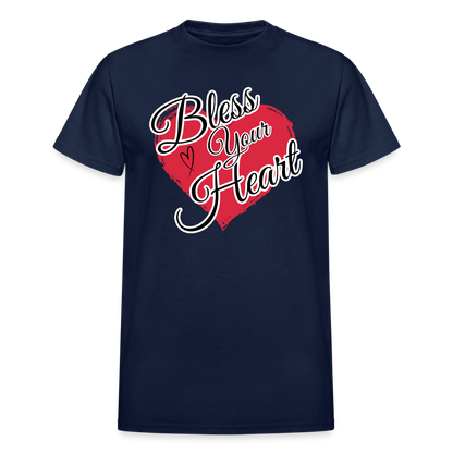 BLESS YOUR HEART Gildan Ultra Cotton Adult T-Shirt - navy