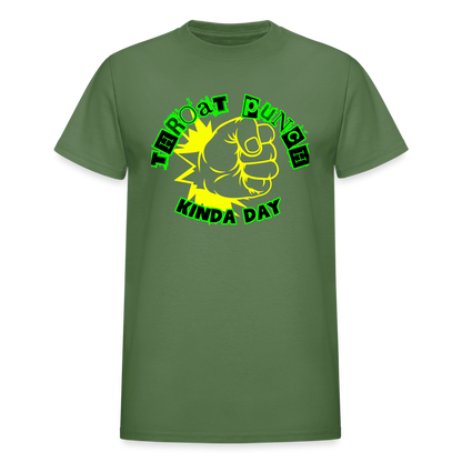 THROAT PUNCH Gildan Ultra Cotton Adult T-Shirt - military green