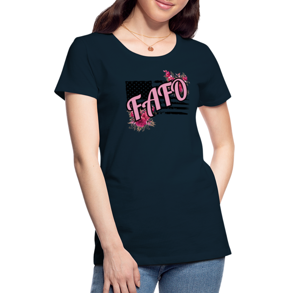 FAFO ROSES Women’s Premium T-Shirt - deep navy