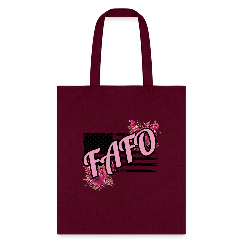 FAFO ROSES Tote Bag - burgundy