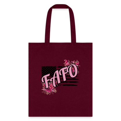 FAFO ROSES Tote Bag - burgundy