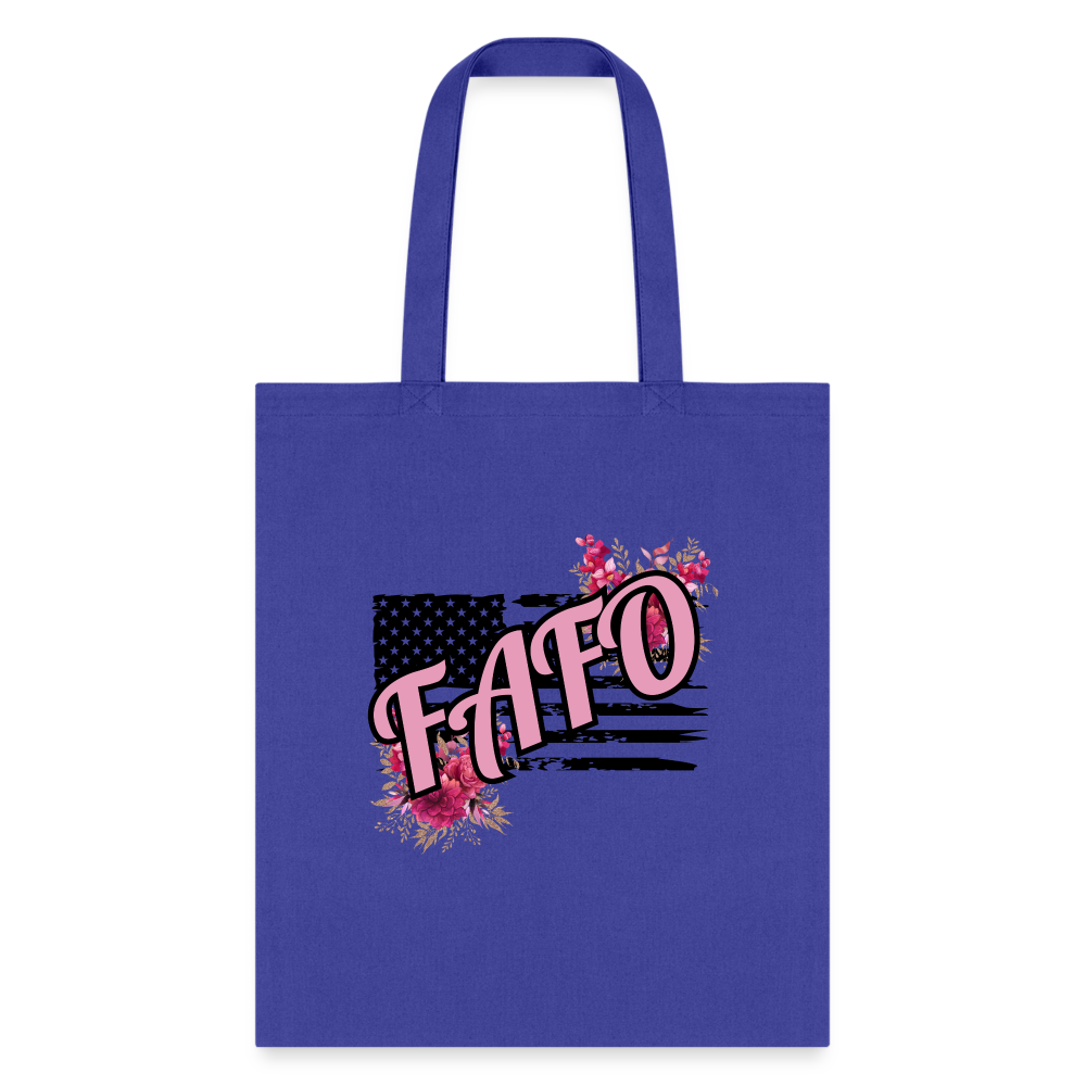 FAFO ROSES Tote Bag - royal blue