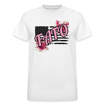 FAFO ROSES Gildan Ultra Cotton Adult T-Shirt - white