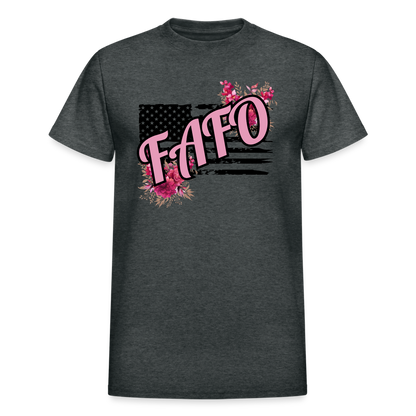 FAFO ROSES Gildan Ultra Cotton Adult T-Shirt - deep heather