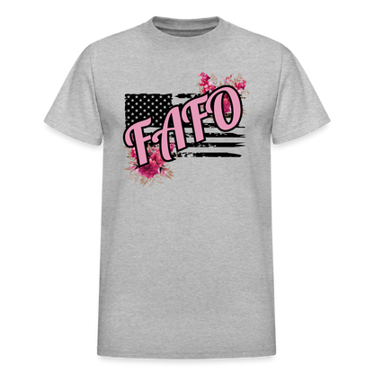 FAFO ROSES Gildan Ultra Cotton Adult T-Shirt - heather gray
