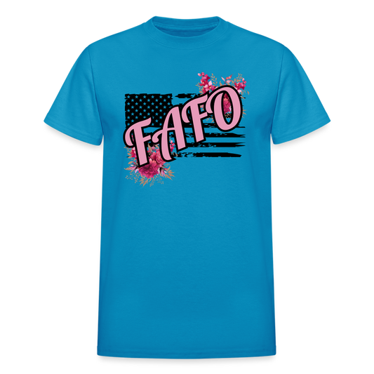 FAFO ROSES Gildan Ultra Cotton Adult T-Shirt - turquoise