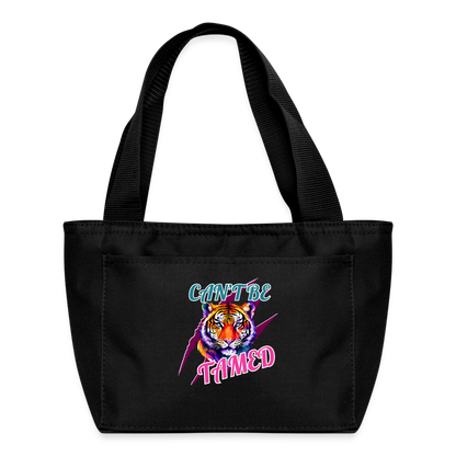 CAN'T BE TAMED Recycled Insulated Lunch Bag - black