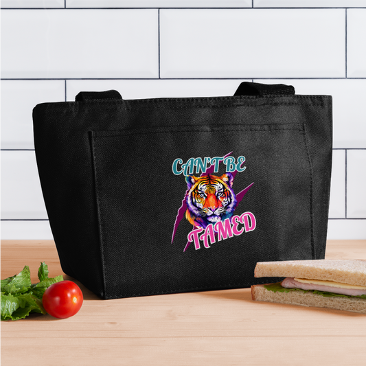 CAN'T BE TAMED Recycled Insulated Lunch Bag - black