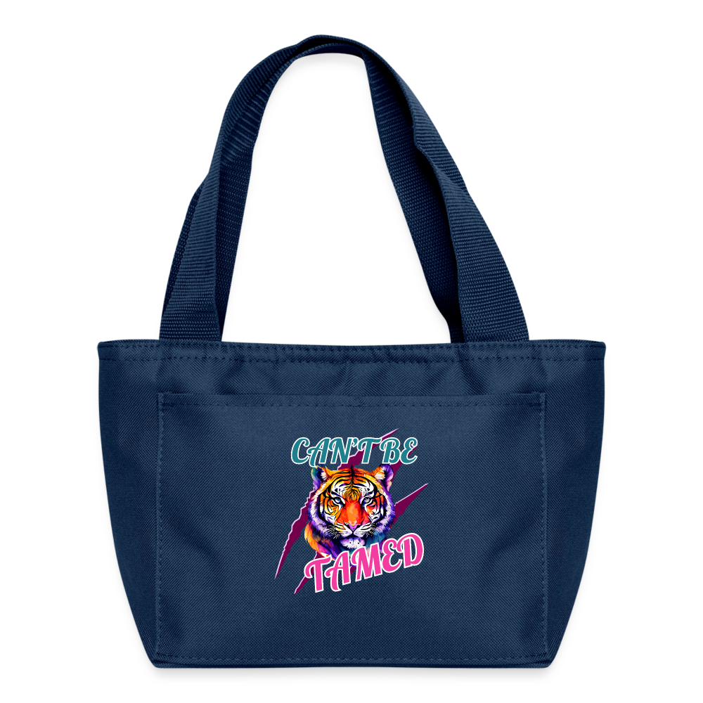 CAN'T BE TAMED Recycled Insulated Lunch Bag - navy
