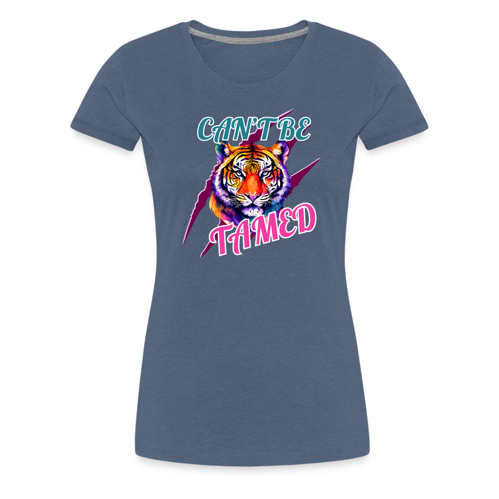CAN'T BE TAMED Women’s Premium T-Shirt - heather blue