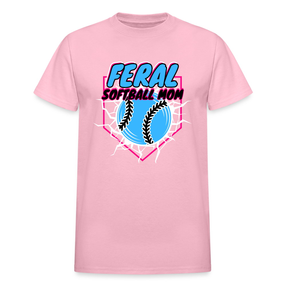 FERAL SOFTBALL Gildan Ultra Cotton Adult T-Shirt - light pink