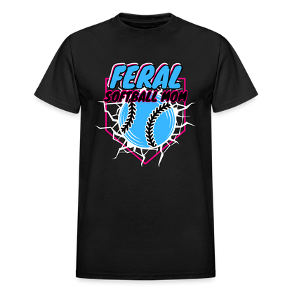 FERAL SOFTBALL Gildan Ultra Cotton Adult T-Shirt - black