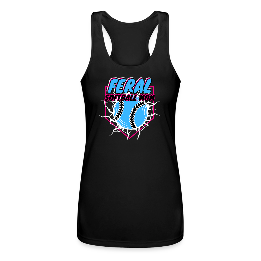 FERAL SOFTBALL Women’s Performance Racerback Tank Top - black