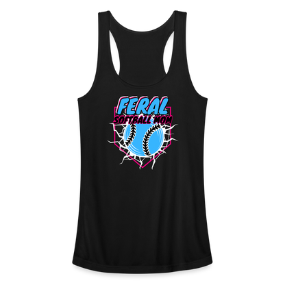 FERAL SOFTBALL Women’s Performance Racerback Tank Top - black