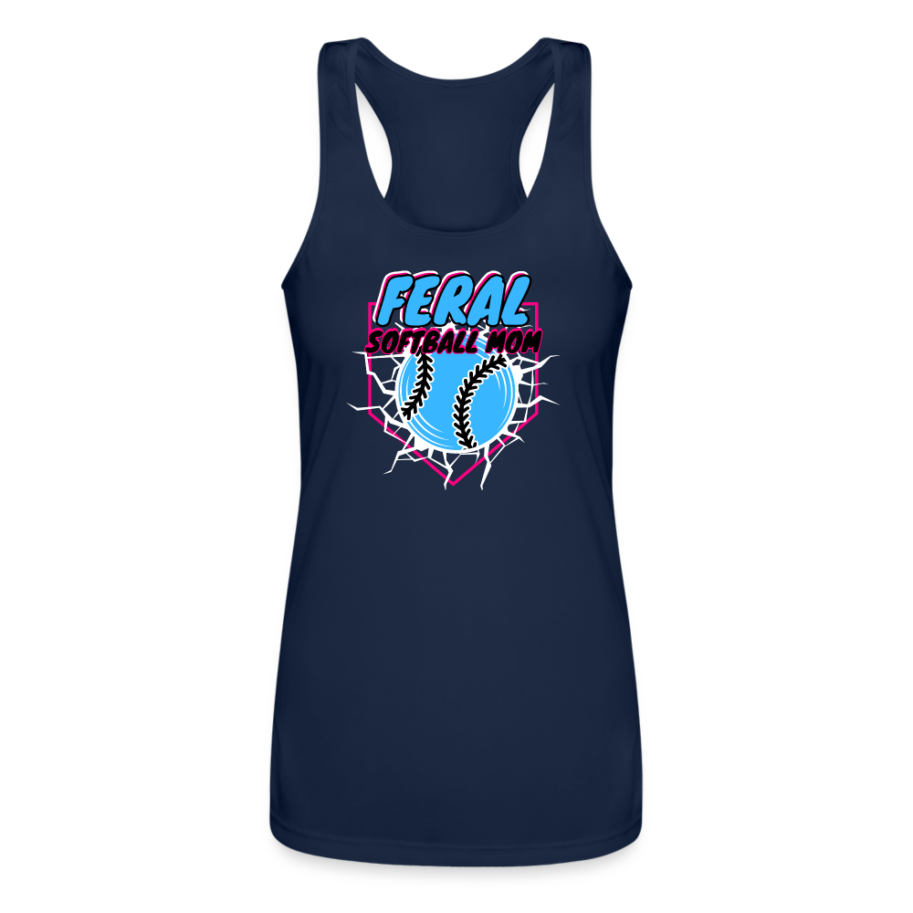 FERAL SOFTBALL Women’s Performance Racerback Tank Top - navy