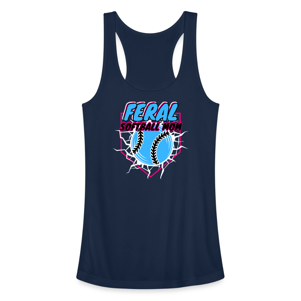 FERAL SOFTBALL Women’s Performance Racerback Tank Top - navy