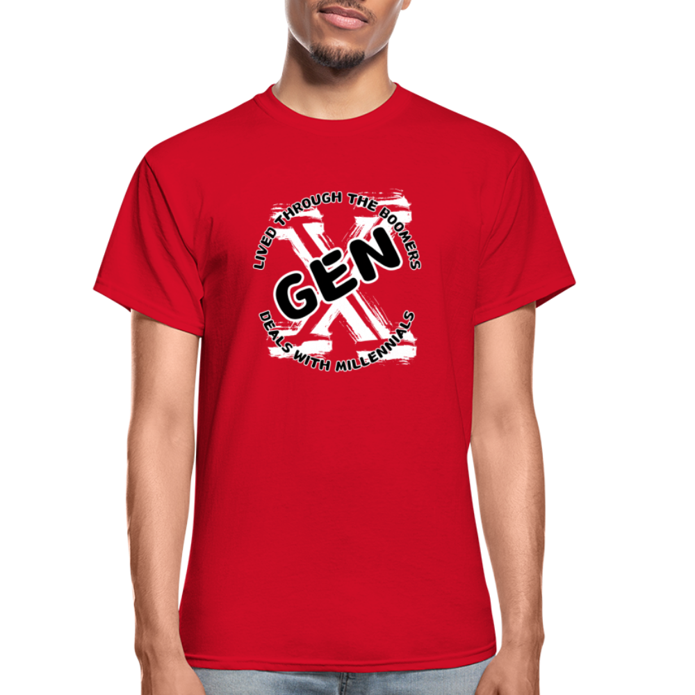 GEN X 2 Gildan Ultra Cotton Adult T-Shirt - red